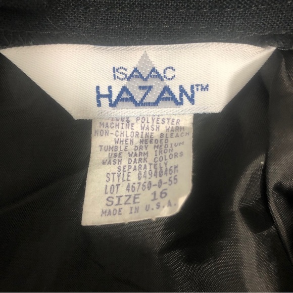 Vintage Isaac Hazan Black Pencil Skirt 16 - Picture 3 of 5